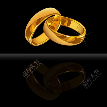 精美结婚戒指矢量素材