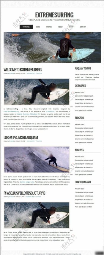 冲浪旅游类网页设计
