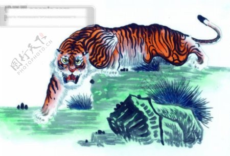 古图动物绘画老虎
