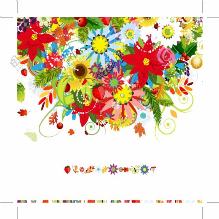 五颜六色的鲜花设计元素矢量图05