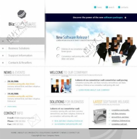简洁商务企业网站psd模板