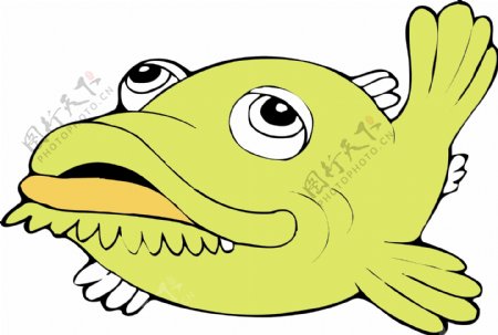 印花矢量图可爱卡通卡通动物海洋生物鱼免费素材