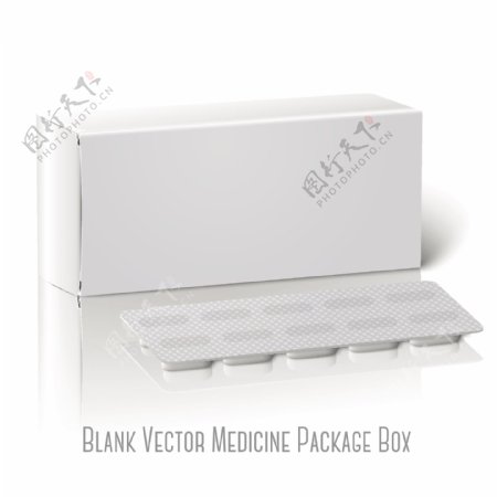 空白药物包装盒设计矢量