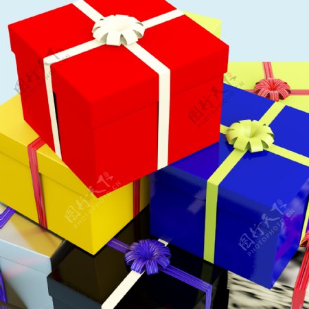 彩色礼品盒为家人或朋友的礼物