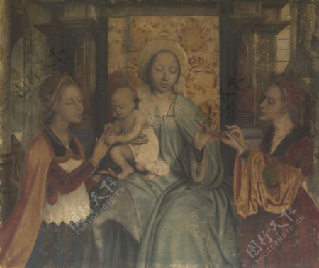 圣母圣婴与圣芭芭拉和凯瑟琳图片