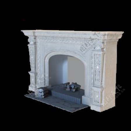3D壁炉模型