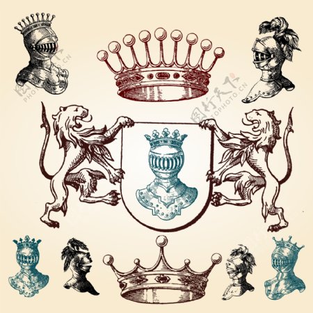 古典欧式皇冠怪物图标图片