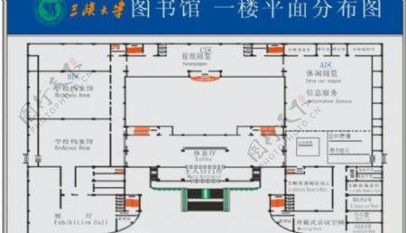 三峡大学图书馆一楼平面图图片