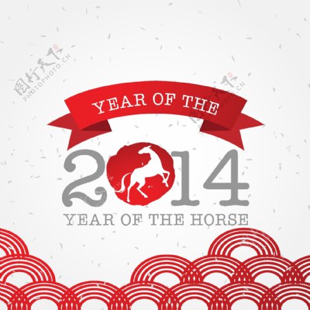 2014马年的喜庆的红色和白色的纹理