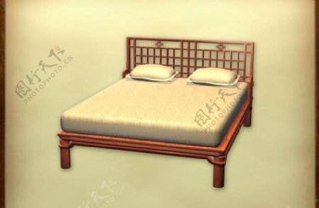 中国古典家具床榻0063D模型