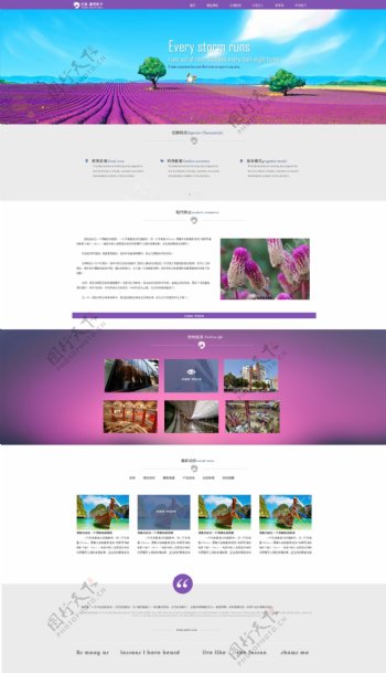 浪漫紫色网页设计图片