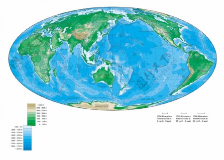 世界地图矢量素材各色版