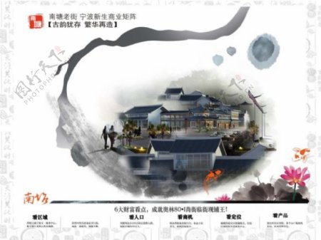 中国风海报设计房地产临街铺王