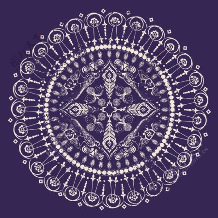 印花矢量图T恤图案花纹色彩紫色免费素材