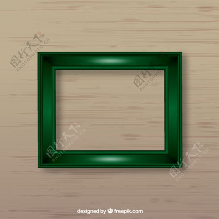 绿色质感相框设计矢量素材.