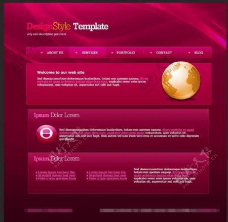 粉红大气商务企业网站CSS模板
