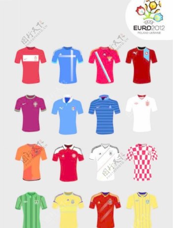 2012欧洲杯16强球衣图片