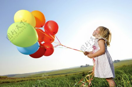 儿童与气球高清图片