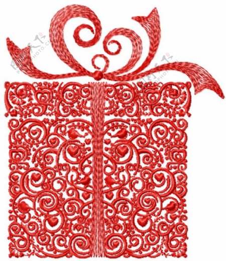 绣花色彩传统图案礼物礼盒免费素材