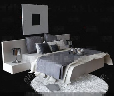 时尚个性的灰色和白色的双层床