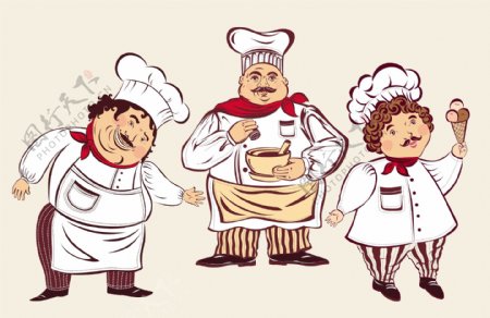 卡通人物的厨师02矢量