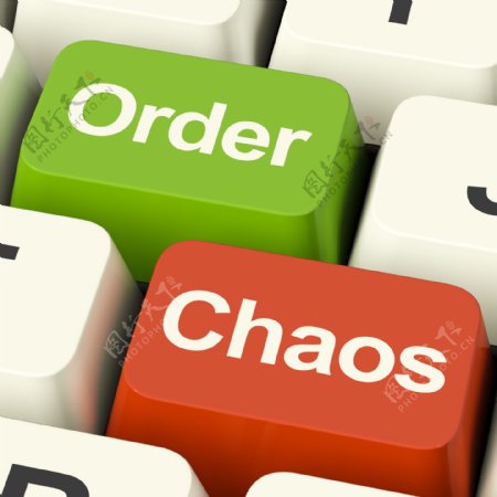 秩序和混沌键显示任何有组织的或无组织的