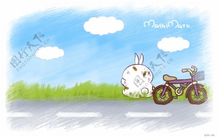 流氓兔壁纸踩单车