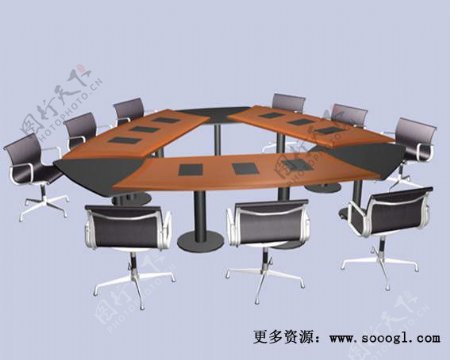 办公家具会议桌3d模型办公家具5
