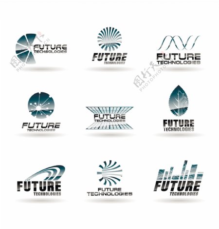 动感线条树叶企业logo设计图片
