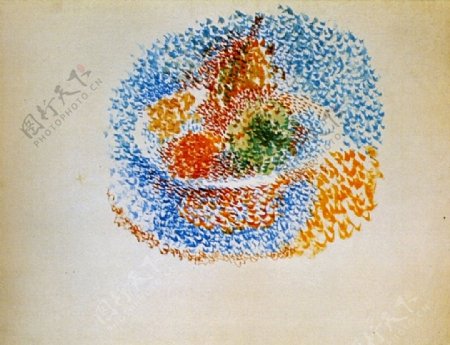 1917Compotieravecfruits西班牙画家巴勃罗毕加索抽象油画人物人体油画装饰画