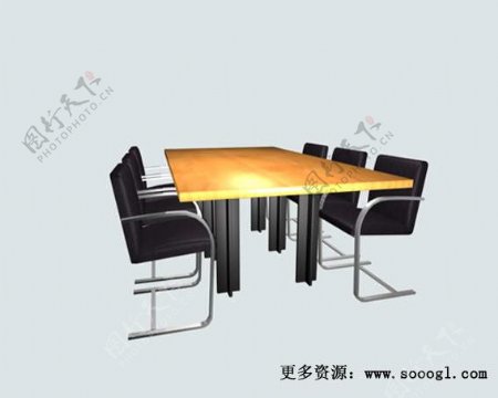 办公家具会议桌3d模型3d素材模板4