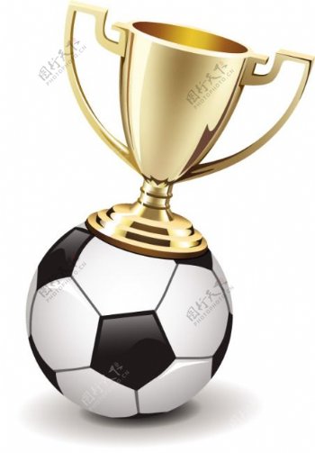 矢量奖杯足球元素设计背景