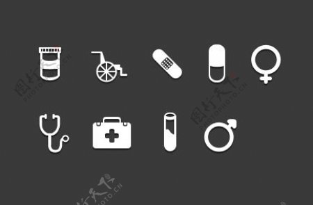 医疗方面的icon图标psd素材