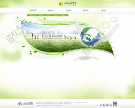 绿色界面素材cad网页模板