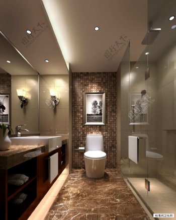 酒店室内设计卫生间效果图制作图片