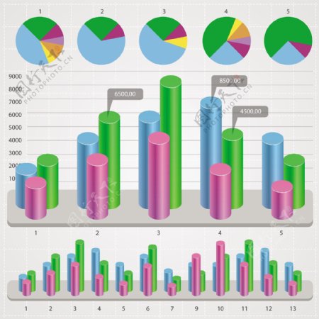 报表财务数据统计分析矢量图片
