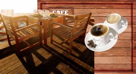 咖啡桌椅板凳psd素材