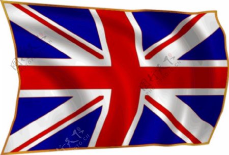 联合王国的国旗在微风中飘扬的剪辑艺术