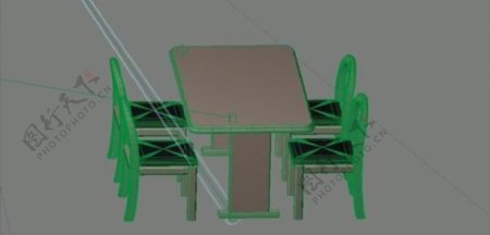室内装饰家具桌椅组合133D模型