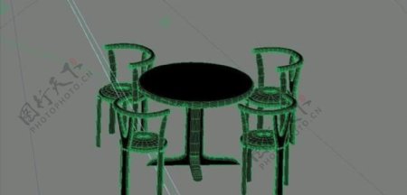 室内装饰家具桌椅组合343D模型