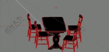 室内装饰家具桌椅组合183D模型