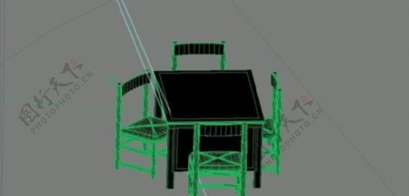 室内装饰家具桌椅组合423D模型