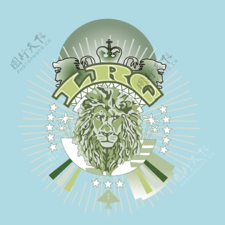 印花矢量图徽章标记动物狮子头几何免费素材