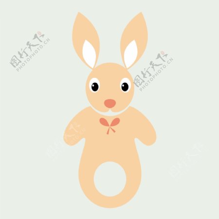 印花矢量图T恤图案可爱卡通动物兔子免费素材