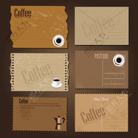 咖啡装饰纸张背景矢量素材