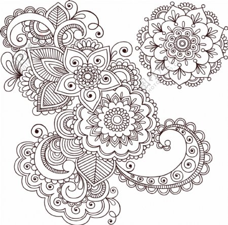 精美古典花卉纹样设计矢量素材