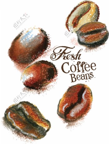 精美彩绘咖啡豆