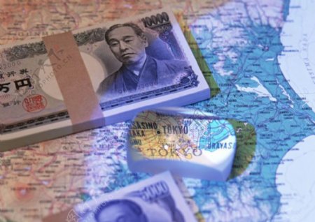 日元外国货币战争创意地图日本纸币图片