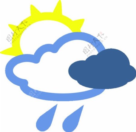 阳光和雨水天气符号剪贴画