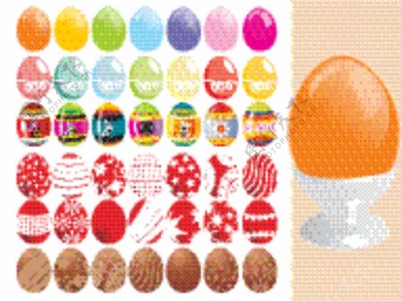 丰富多彩的复活节彩蛋的插图